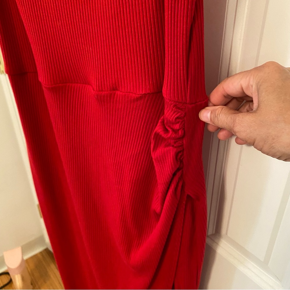 Reformation Formosa Red Knit Midi Dress XL - Picture 5 of 10